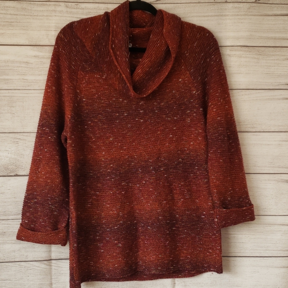 Cowl neck, Knit sweater size L